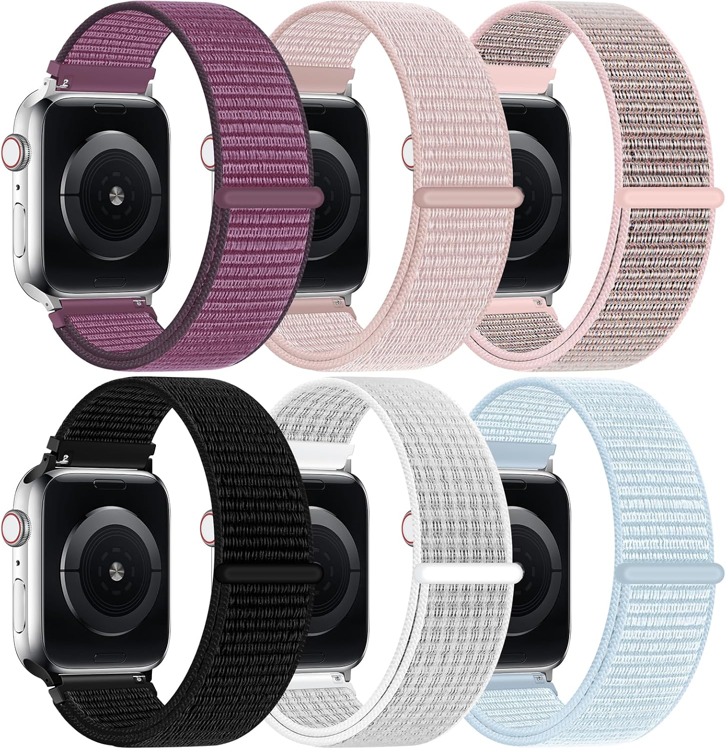 Detalle de 6 Pack Nylon Sport Loop Band 42mm