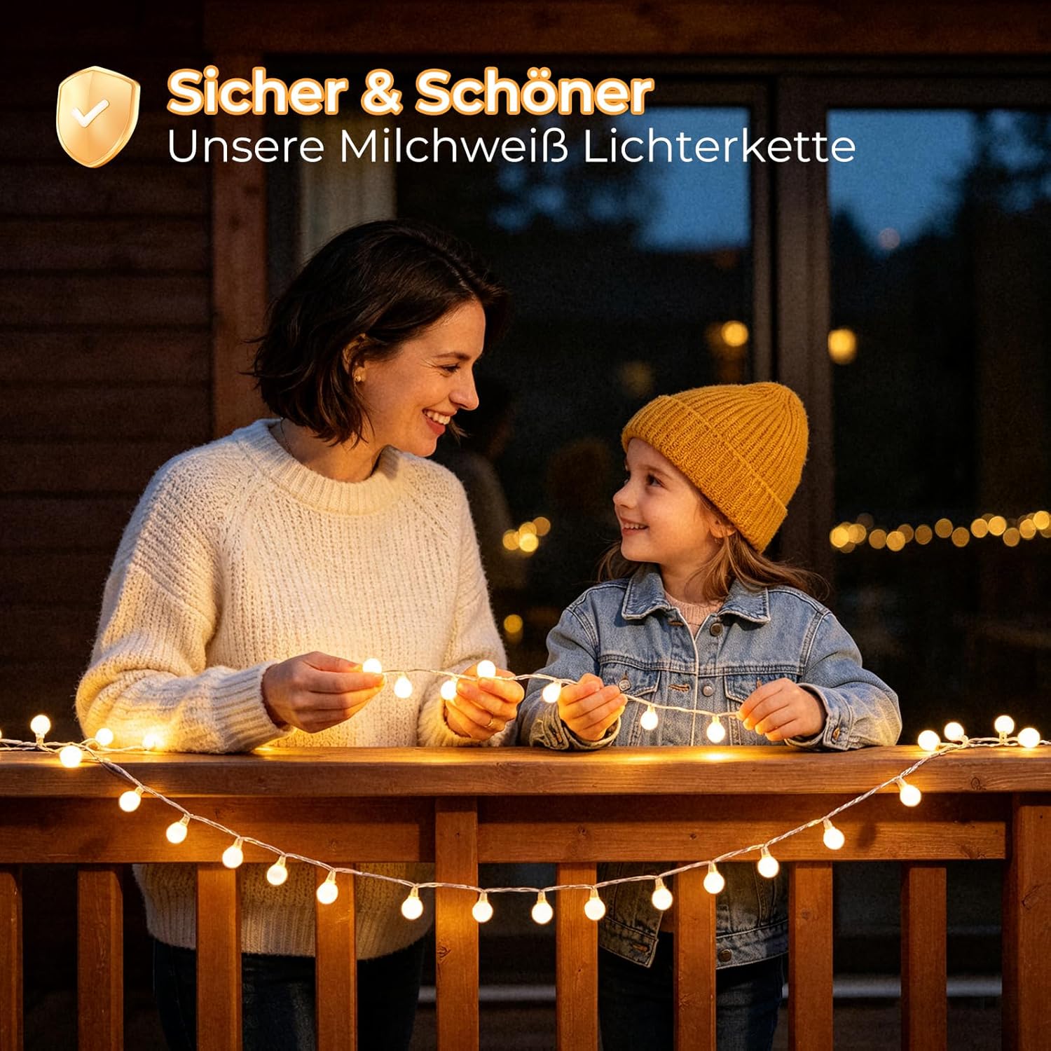 Thumbnail 1 de kozamas LED Kugel Lichterkette 39m 300 LED Warmweiß – IP44, 8 Modi, Außen & Innen