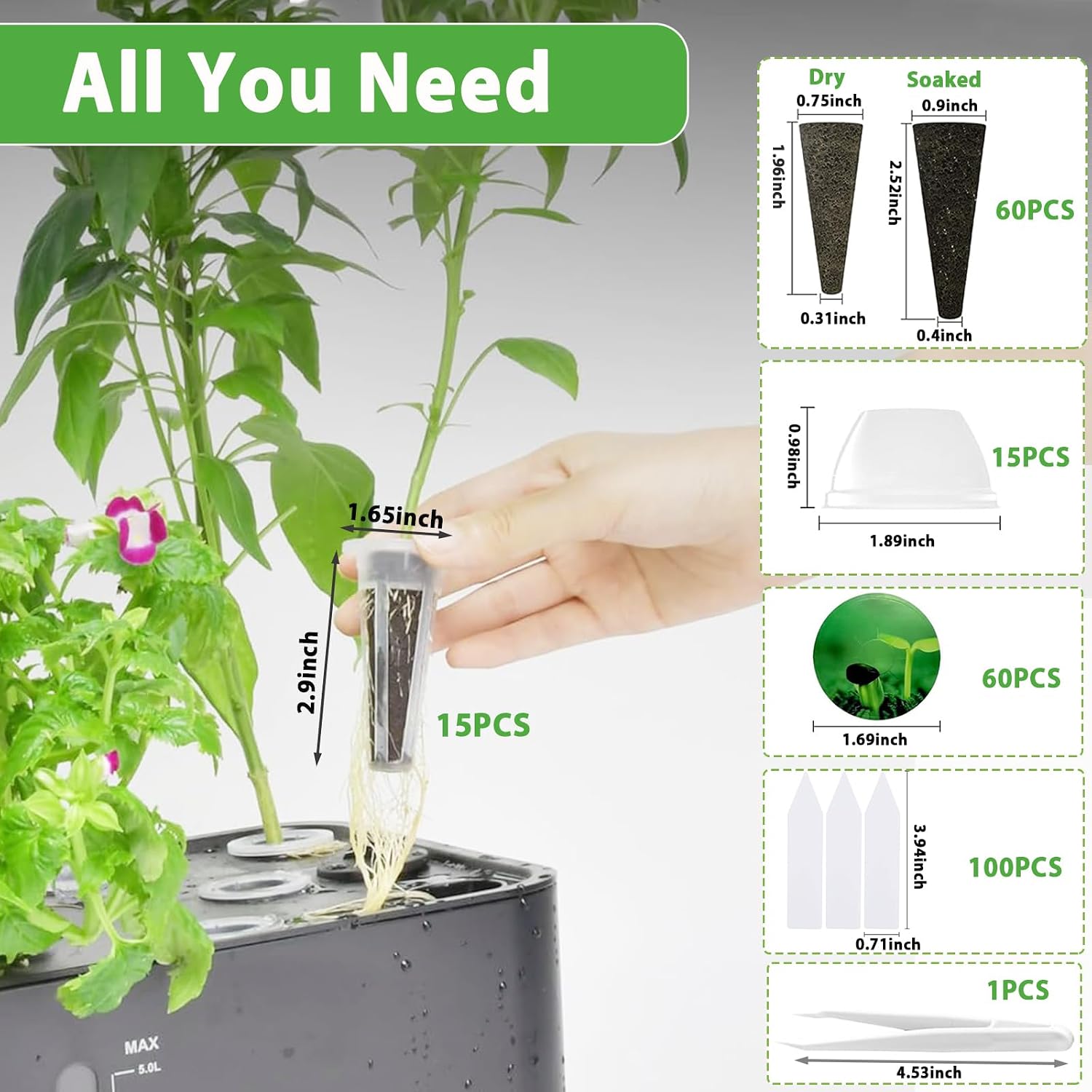 Detalle de Hydroponic seed pod kit, 251-piece set
