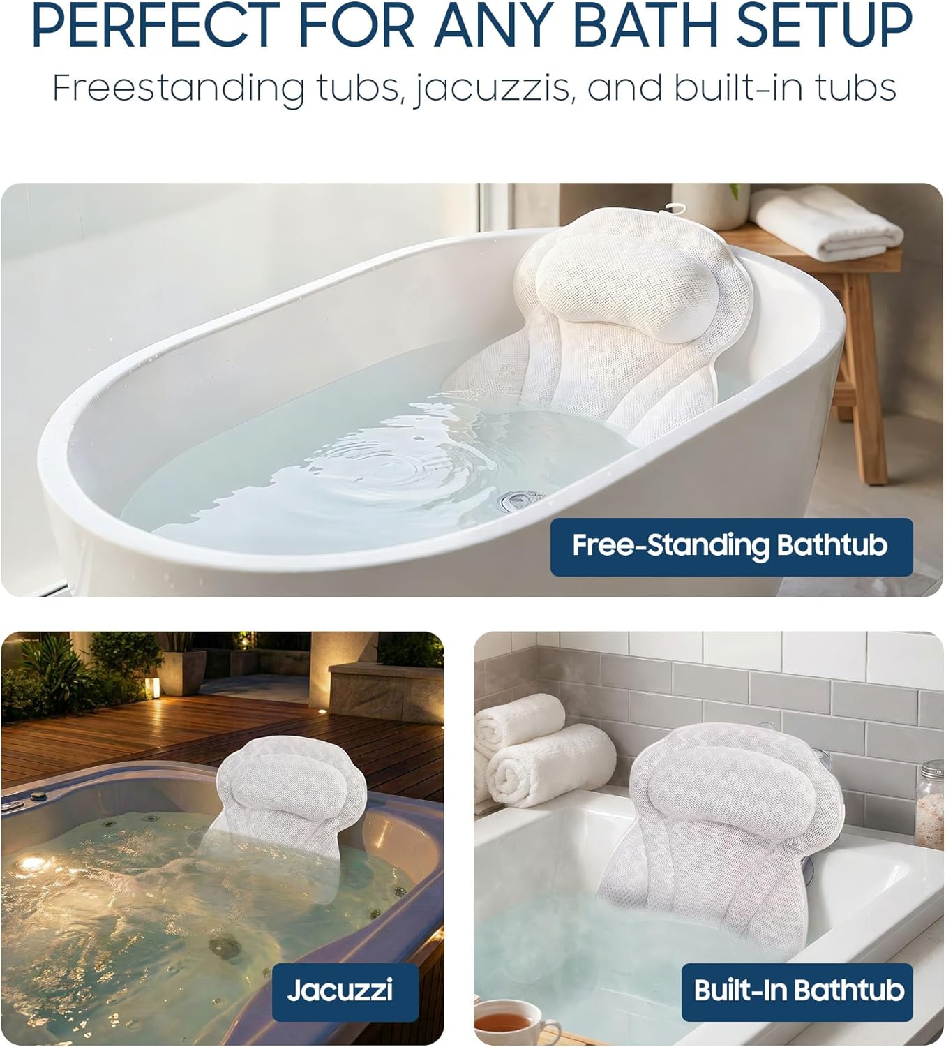 Thumbnail 6 de ADOV Luxury Bath Pillow 6 Suction Cups