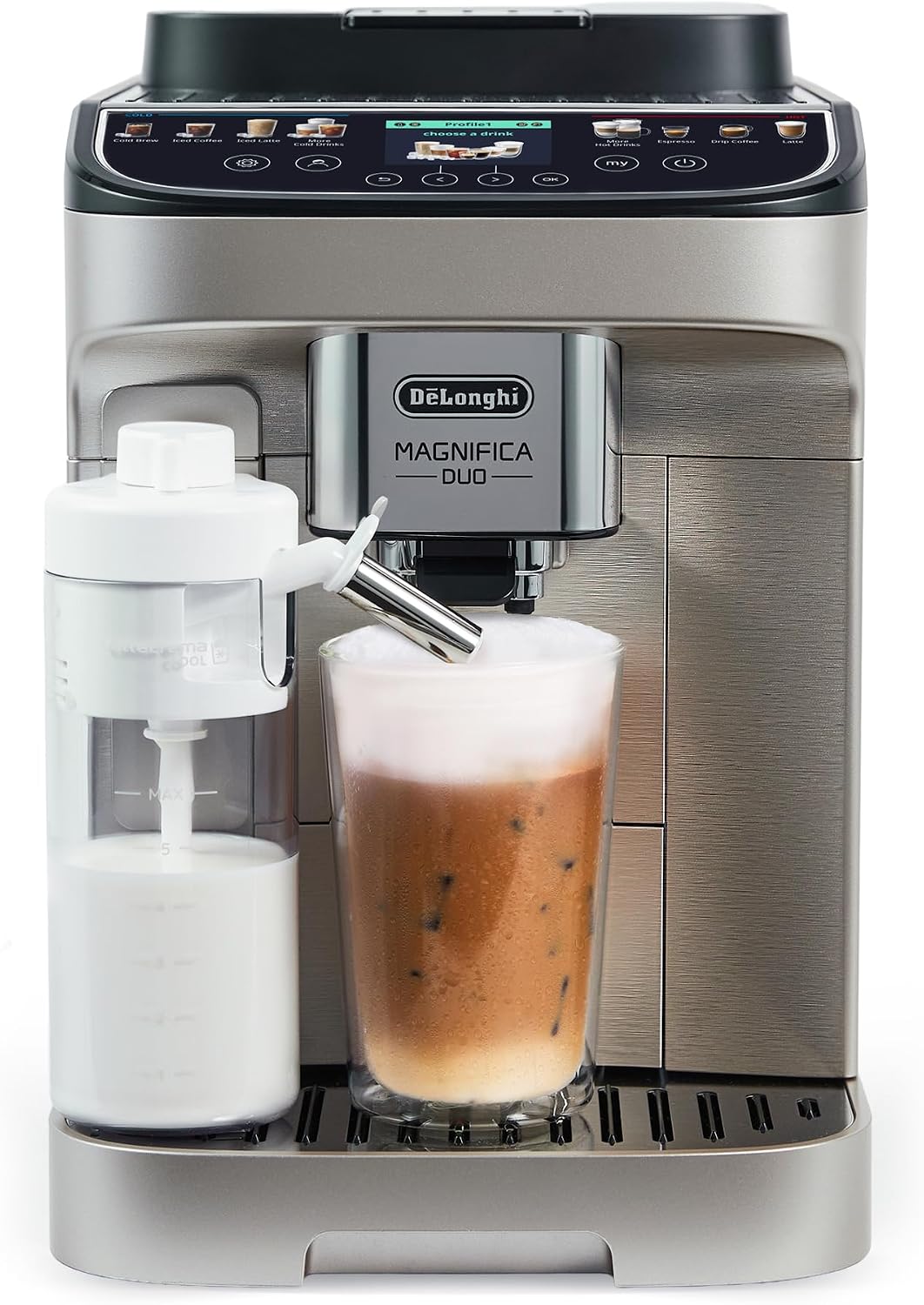 Detalle de De'Longhi Magnifica Duo Automatic Espresso Machine, 20 Recipes, Built-In Grinder
