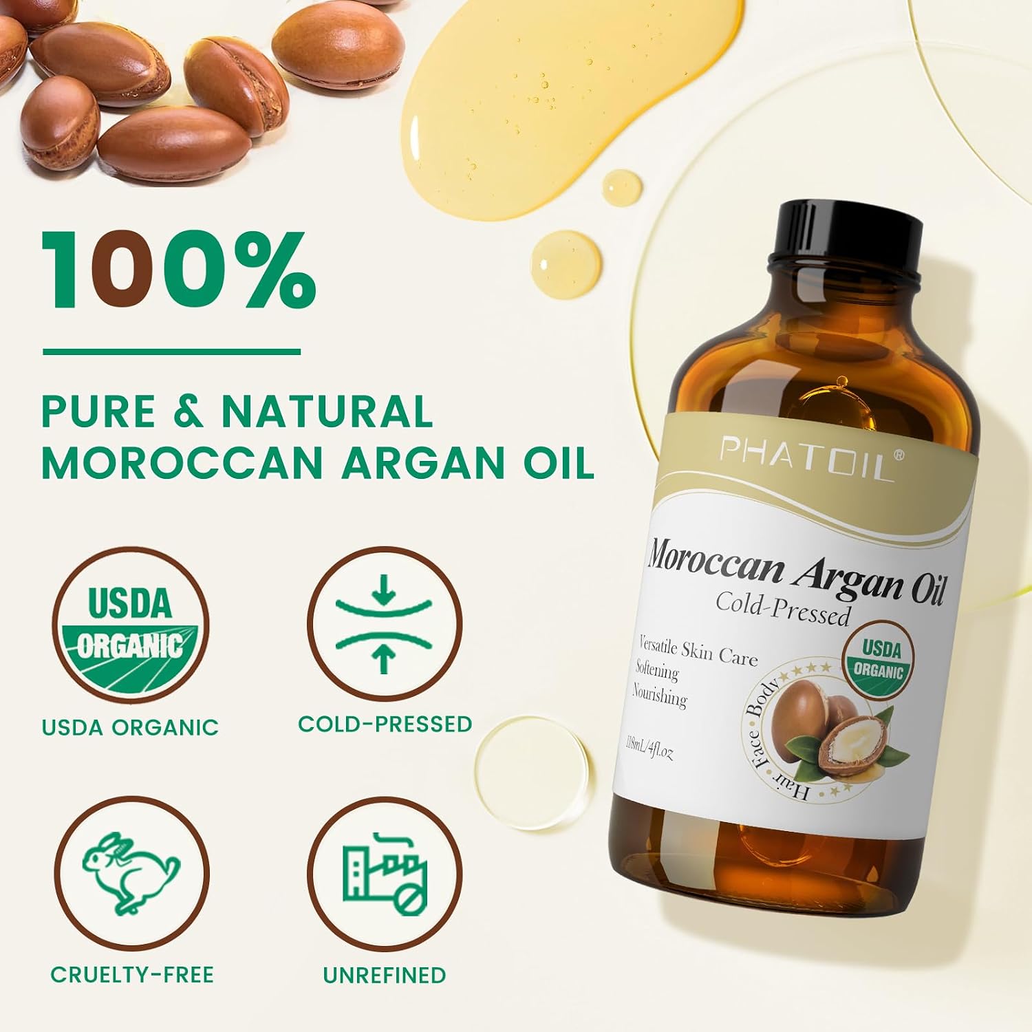 Thumbnail 1 de PHATOIL 118ml Argan Oil for Hair and Skin