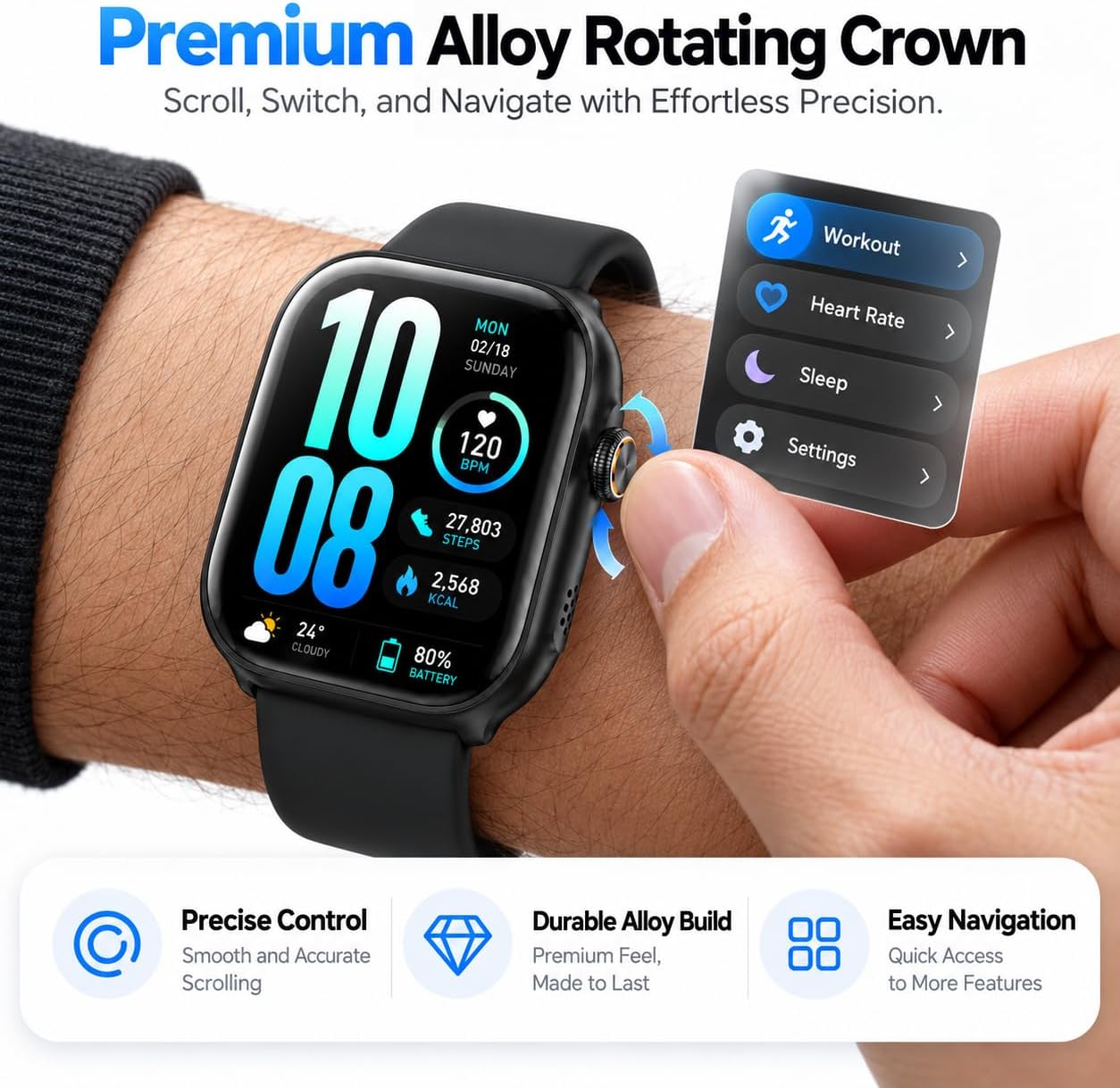 Thumbnail 4 de Motivaris TGW02 Smart Watch with 1.83-inch AMOLED Screen and Bluetooth Calling