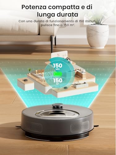 Detalle de Lefant M330 Plus: robot aspirapolvere lavapavimenti 3 in 1 con anti-groviglio e mappa dToF