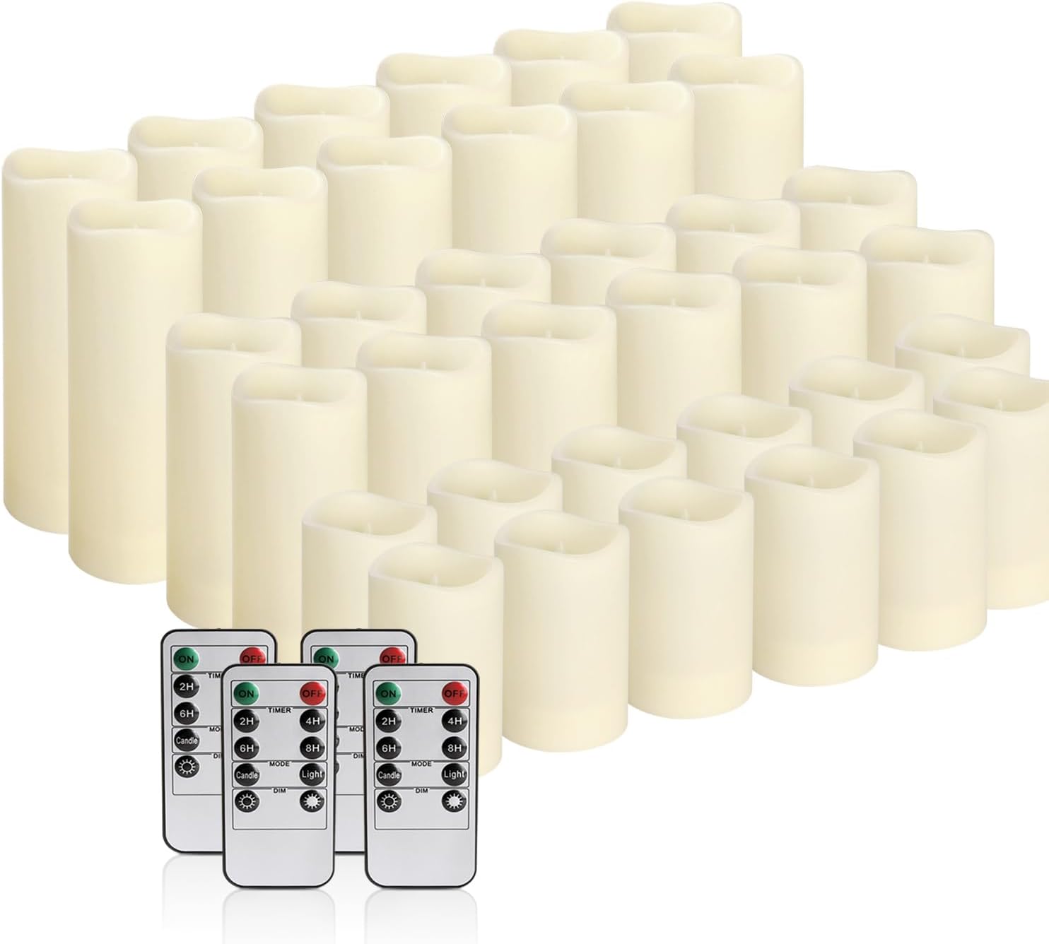 Detalle de CAKETYCG REZER23 LED Candle Set, 36 Pieces in 3 Sizes with Remote Control