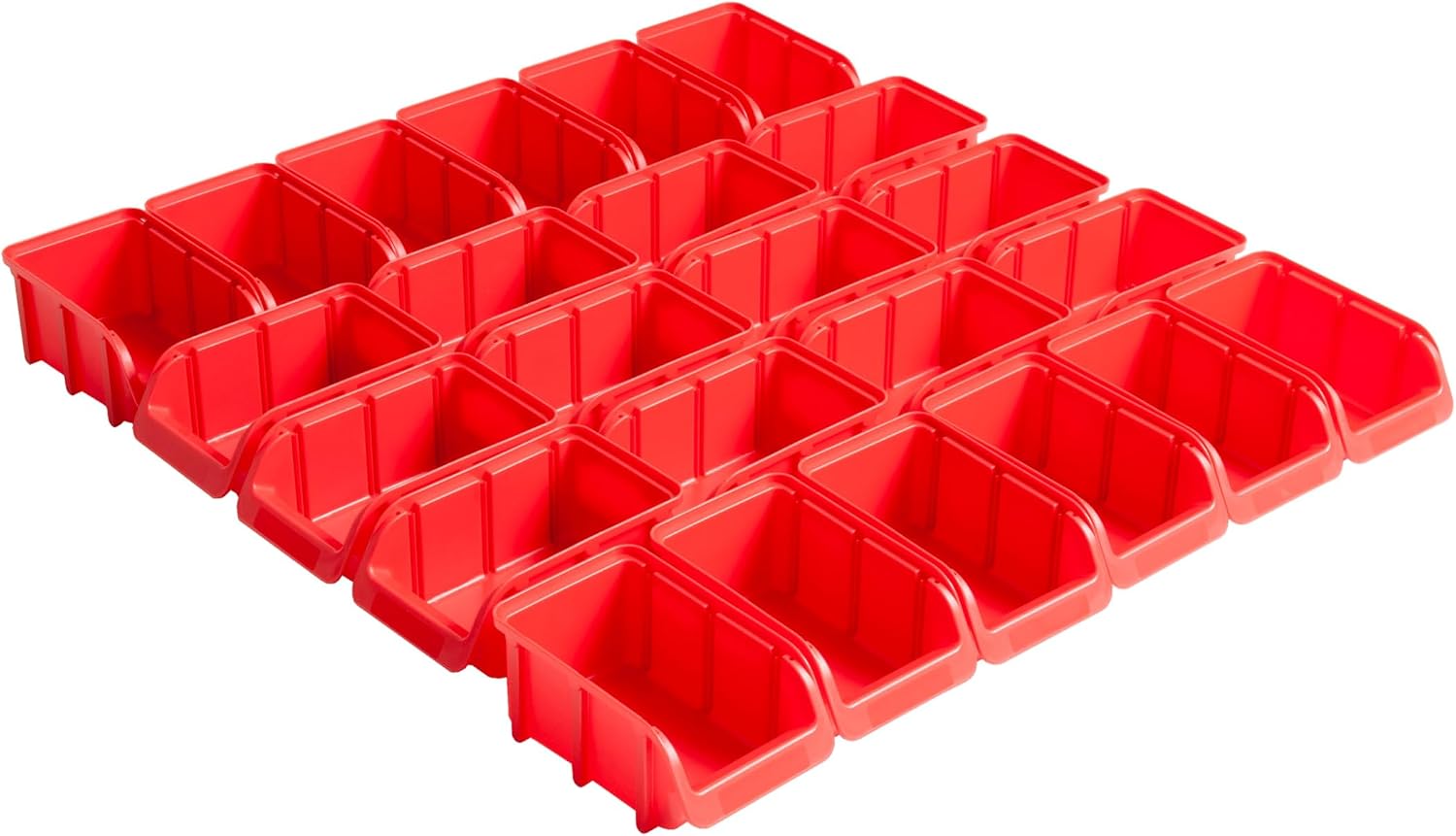Detalle 2 de Hünersdorff 24 scatole impilabili misura 2 in polipropilene (PP) rosso, contenitori resistenti per smistamento e dispensa