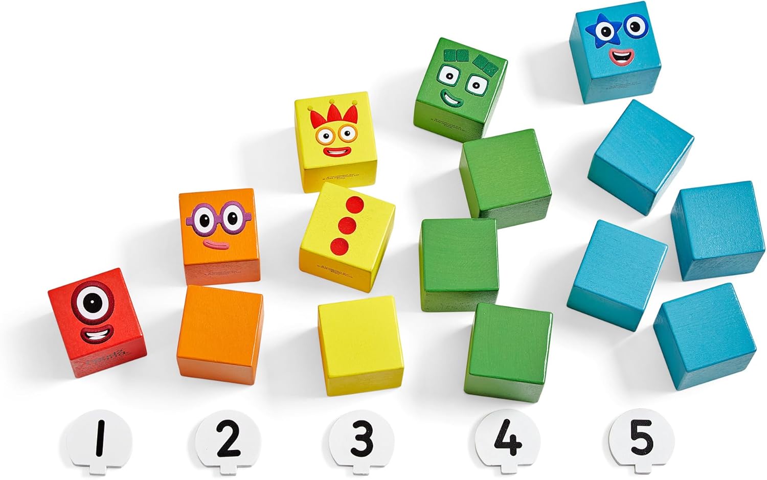 Detalle de Learning Resources Numberblocks Blocchi di legno da 1 a 5 (età 2+)