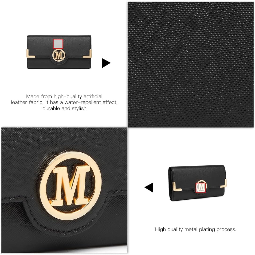 Detalle 2 de Miss Lulu Portafoglio Donna Grande – Portamonete in Pelle Vegana, Elegante e Compatto