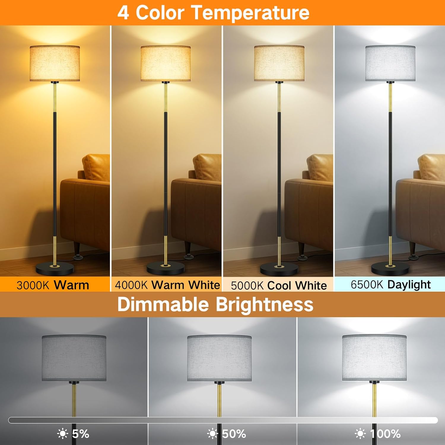 Thumbnail 1 de OUTON Modern Floor Lamp 3000–6500K 🌙