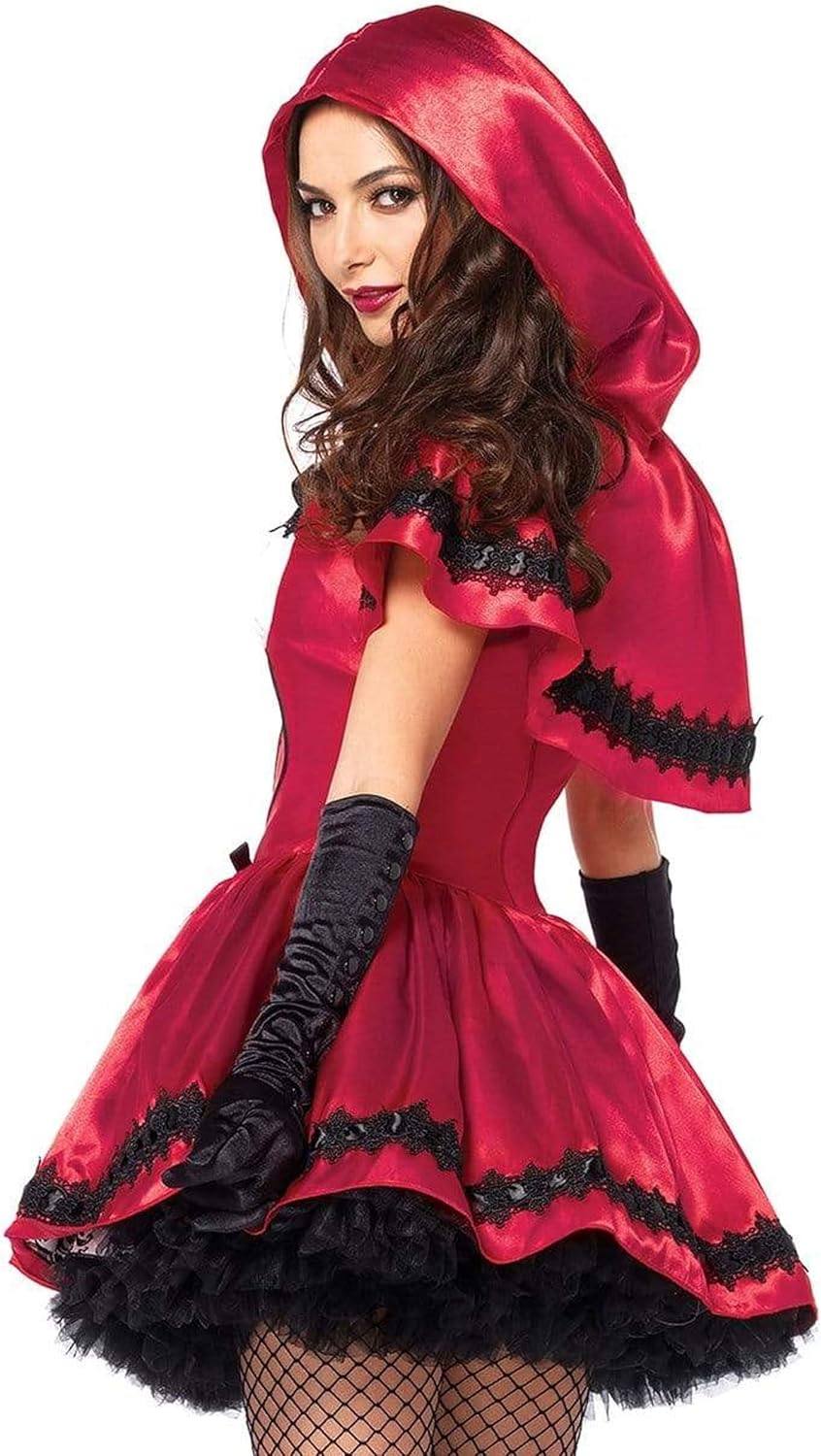 Detalle de Leg Avenue UA85230 Women's Gothic Riding Hood Costume, 2-Piece Satin and Brocade