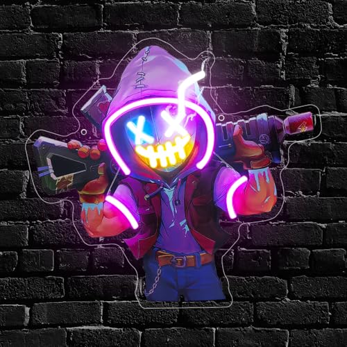 Detalle de Joker Enseigne Lumineuse LED Neon – Clown Anime Gamer Murale USB par YuoGdhSIa