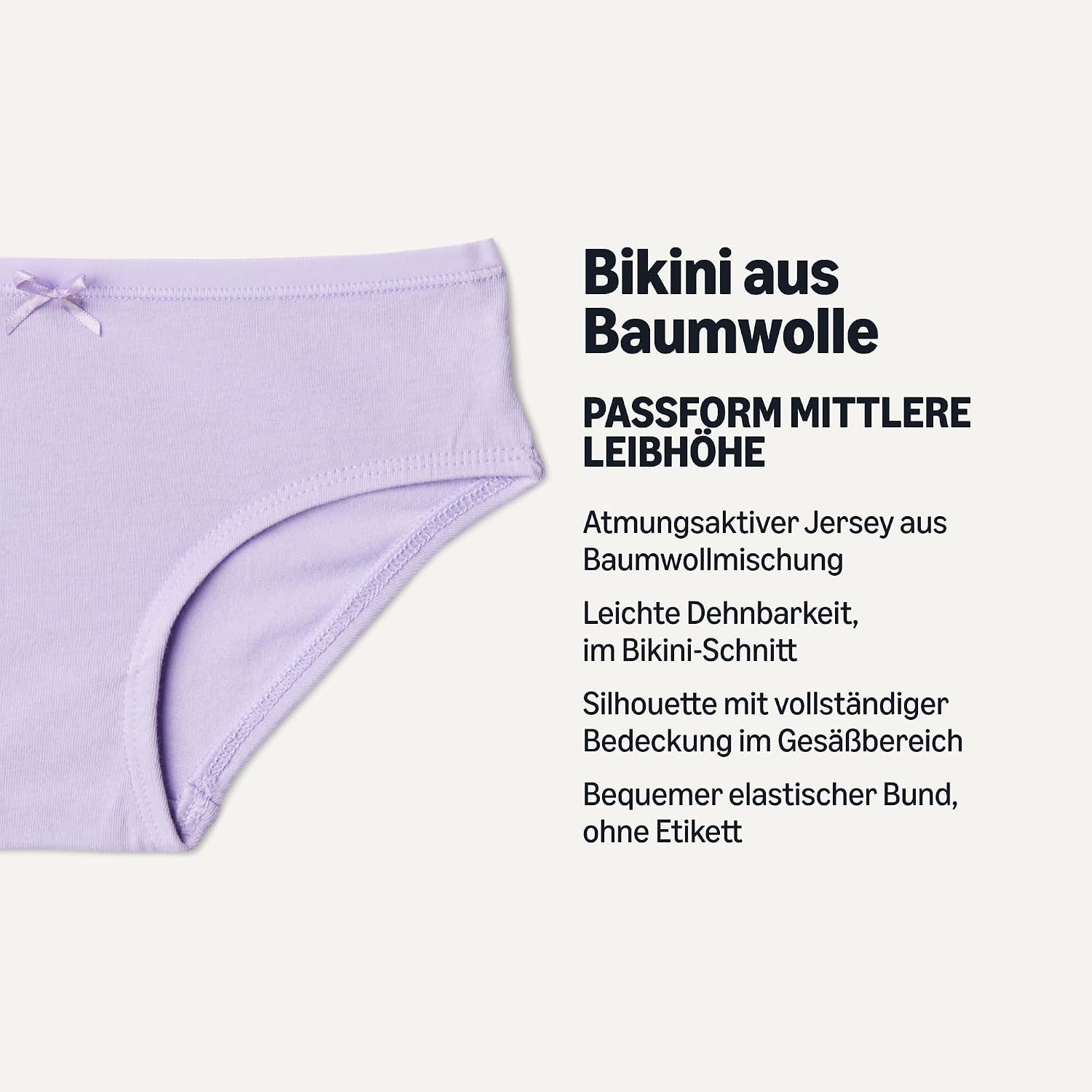 Detalle de Amazon Essentials Mädchen Bikini-Unterhosen aus Baumwoll-Jersey – 10er Pack, atmungsaktiv und angenehm elastisch