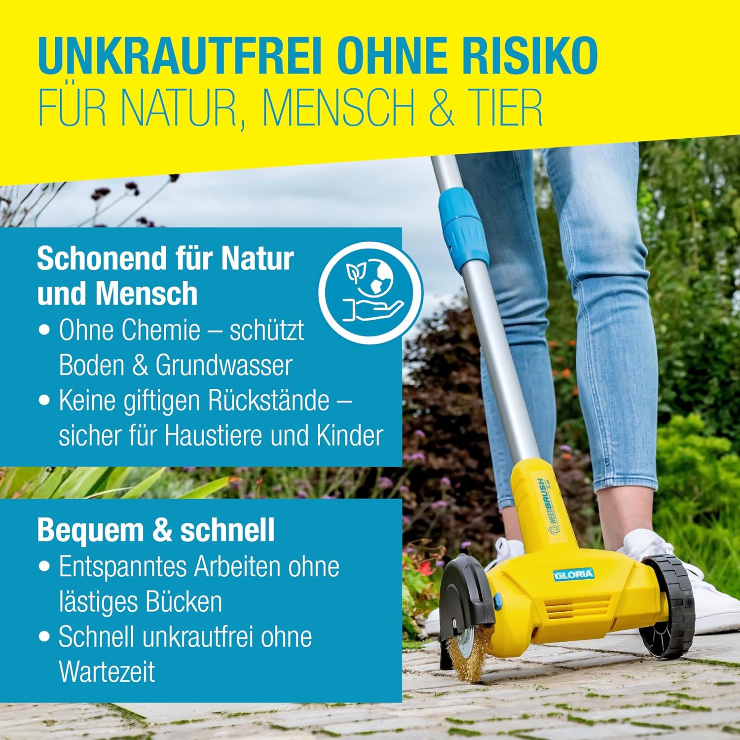 Thumbnail 6 de GLORIA WeedBrush: Elektrischer Fugenbürsten-Versiegler für Pflasterfugen, Terrassenplatten und Wege