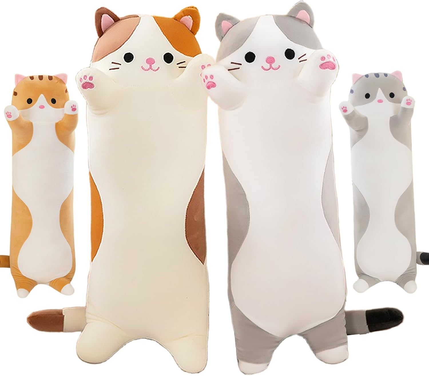 Detalle de Long Cat Plush Pillow 50cm Grey