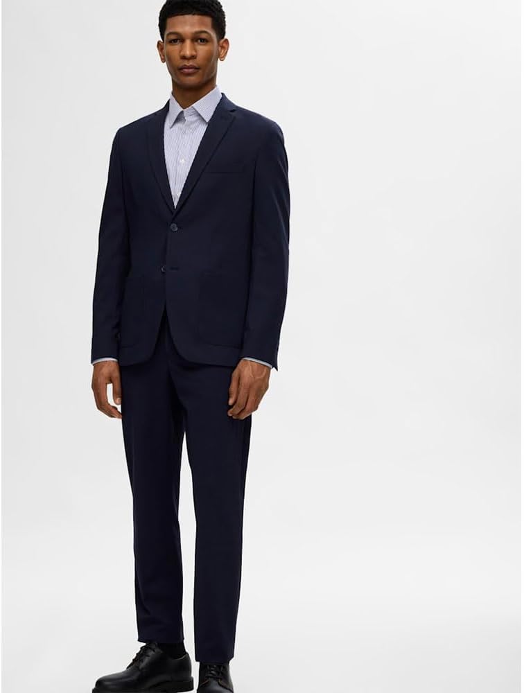 Detalle de Selected Homme Shirt Slim Fit Stretch: camicia aderente, versatile e confortevole