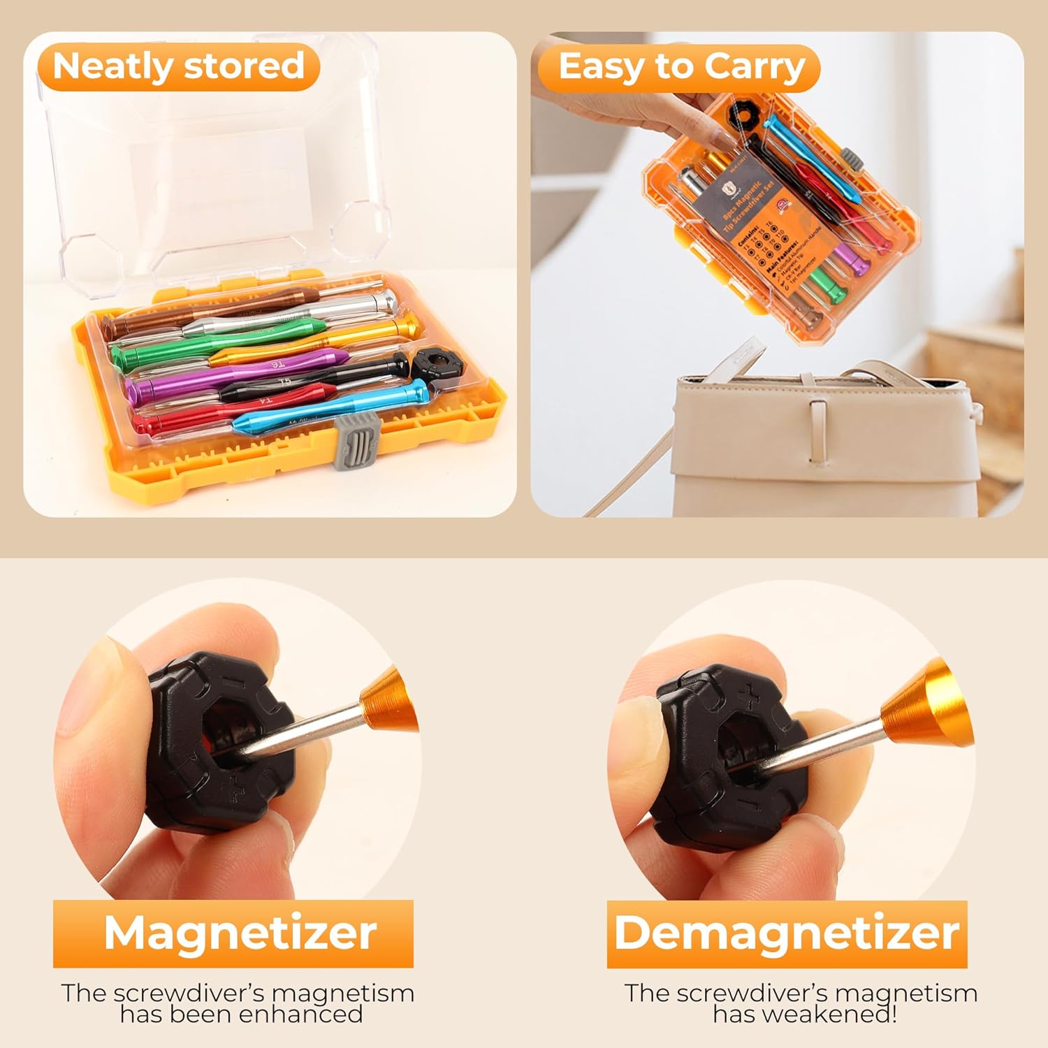 Thumbnail 3 de MULWARK 8pc Mini Screwdriver Set (Magnetic Torx Precision Kit) for Electronics, Watches & Eyeglasses