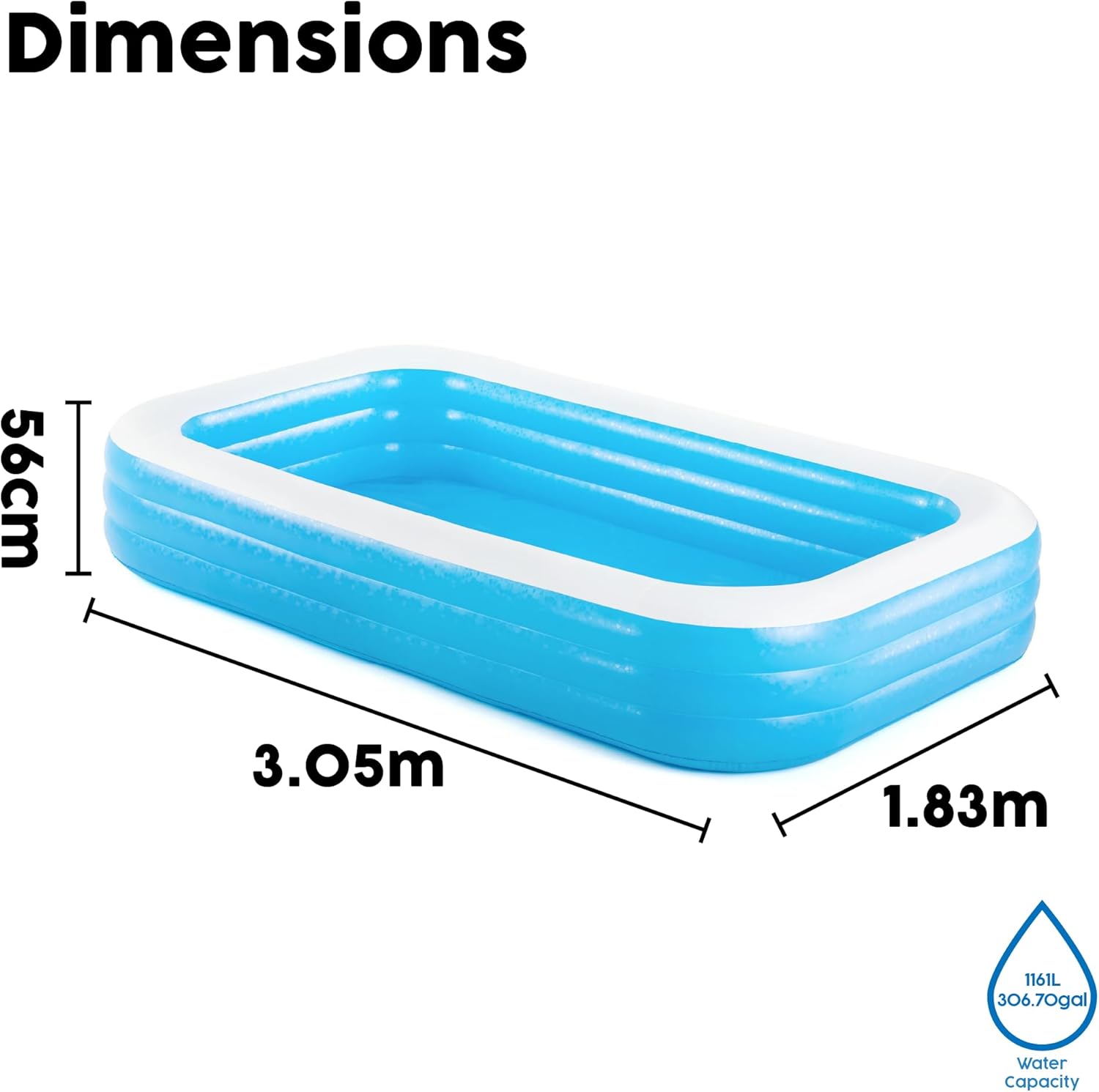 Detalle 1 de Bestway Family Pool Deluxe rechteckig 305x183 cm