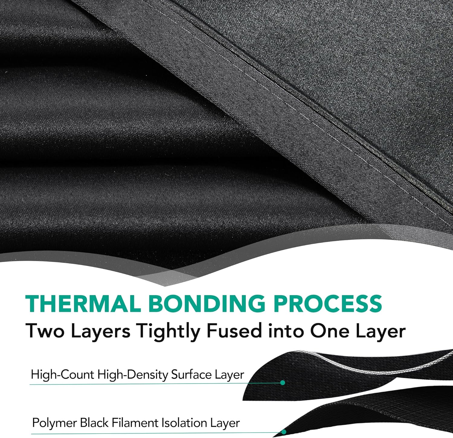 Thumbnail 3 de Deconovo Rideaux 100% occultants à œillets (lot de 2) 140 x 270 cm, noirs