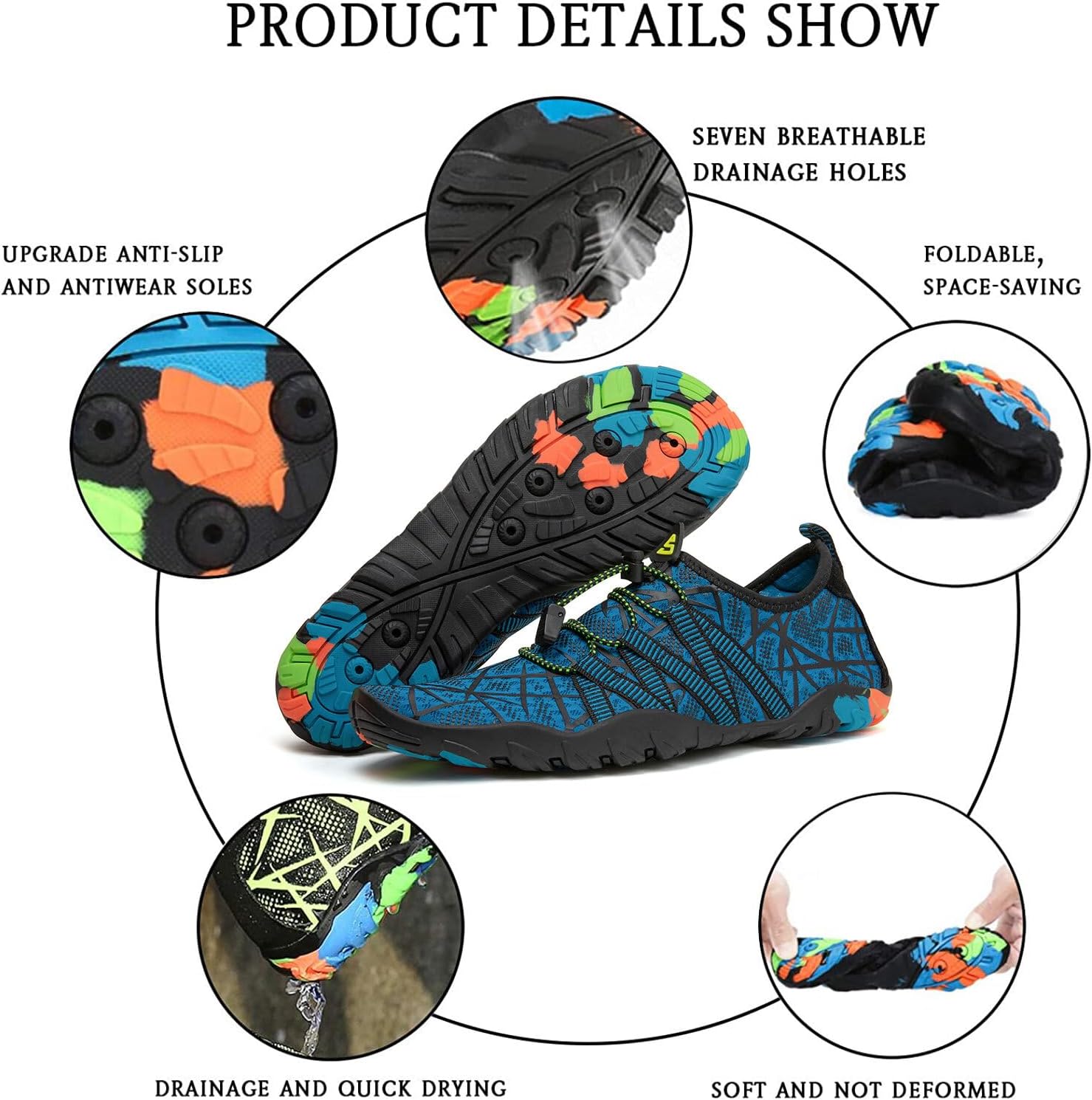 Thumbnail 4 de SAGUARO Chaussures Aquatiques Homme & Femme – Séchage rapide, drainage efficace et protection en plage et mer