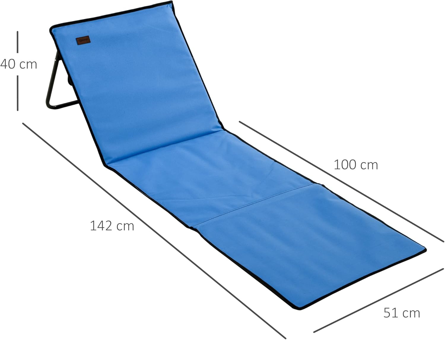 Thumbnail 6 de Outsunny Lot de 2 Tapis de Plage rembourrés avec dossier inclinable et sangle de transport