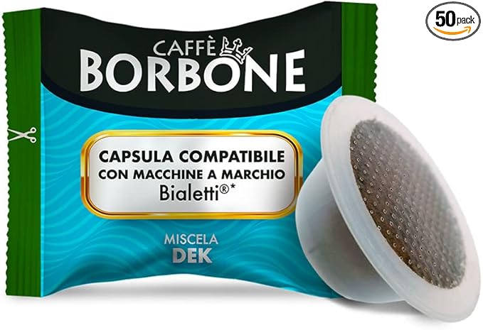 Detalle de Caffè Borbone Dek Café en Cápsulas - 50 Compatibles Bialetti