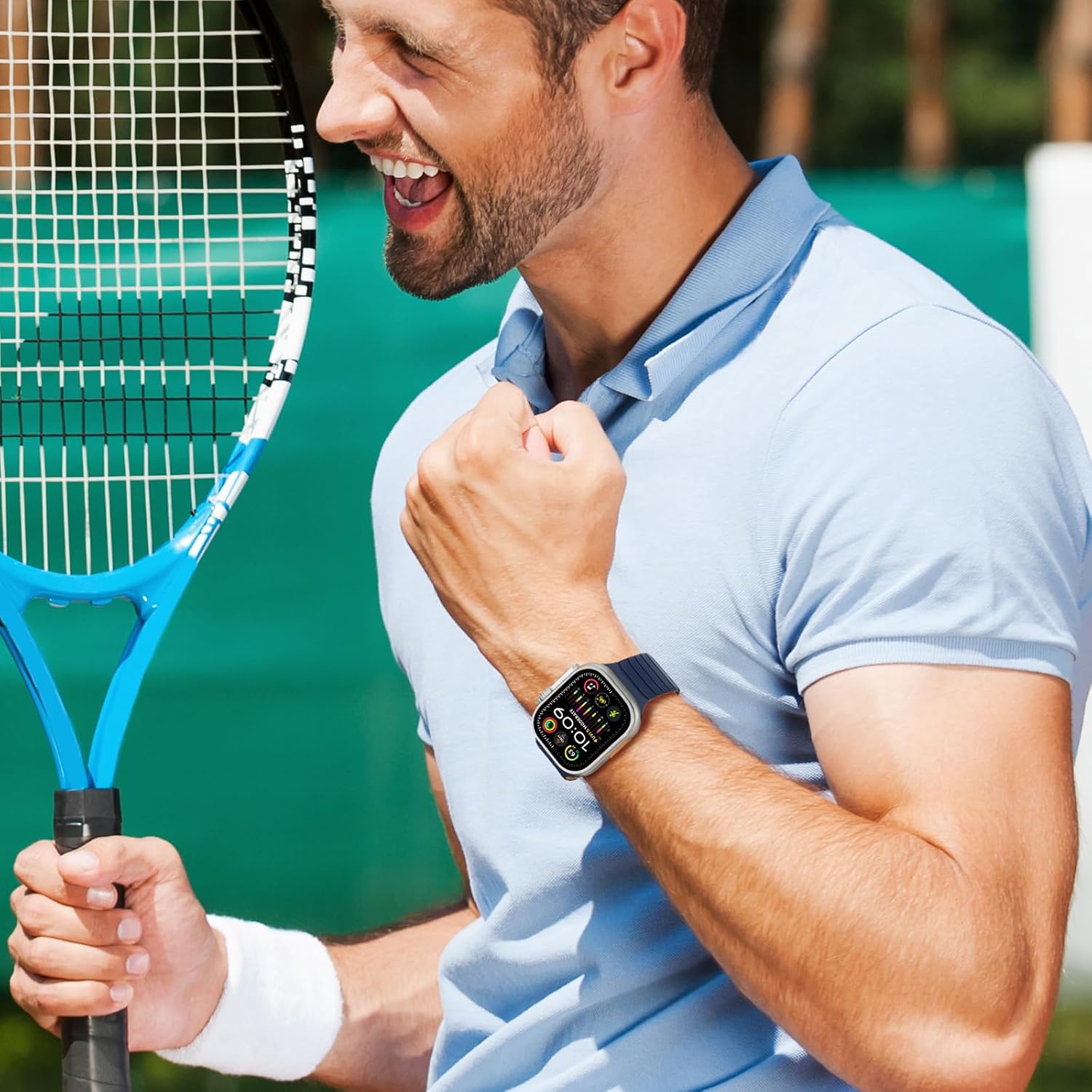 Thumbnail 6 de Tasikar Double Sided Magnetic Silicone Strap for Apple Watch (42–38mm) – Brown Indigo