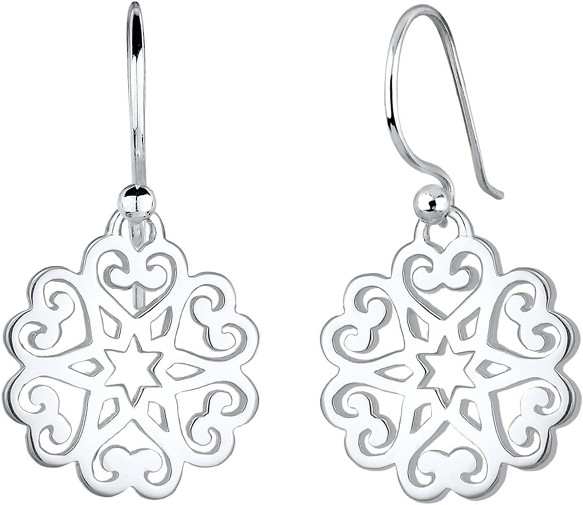 Detalle de Elli Damen-Ohrhänger Herz Sterne 925 Silber