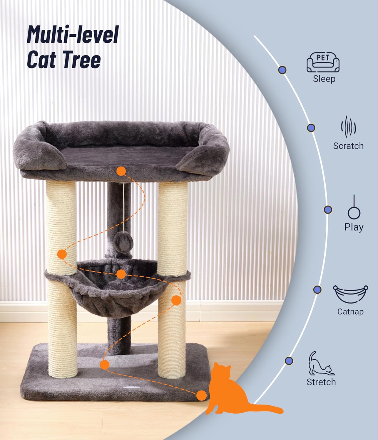 Thumbnail 2 de Happi N Pets 71CM Cat Tree Tower