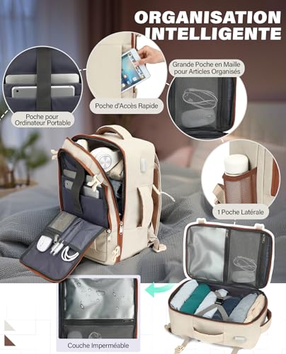 Detalle de VANKEV Bagage Cabine 45x36x20 cm pour EasyJet — Sac à dos de voyage 30 L
