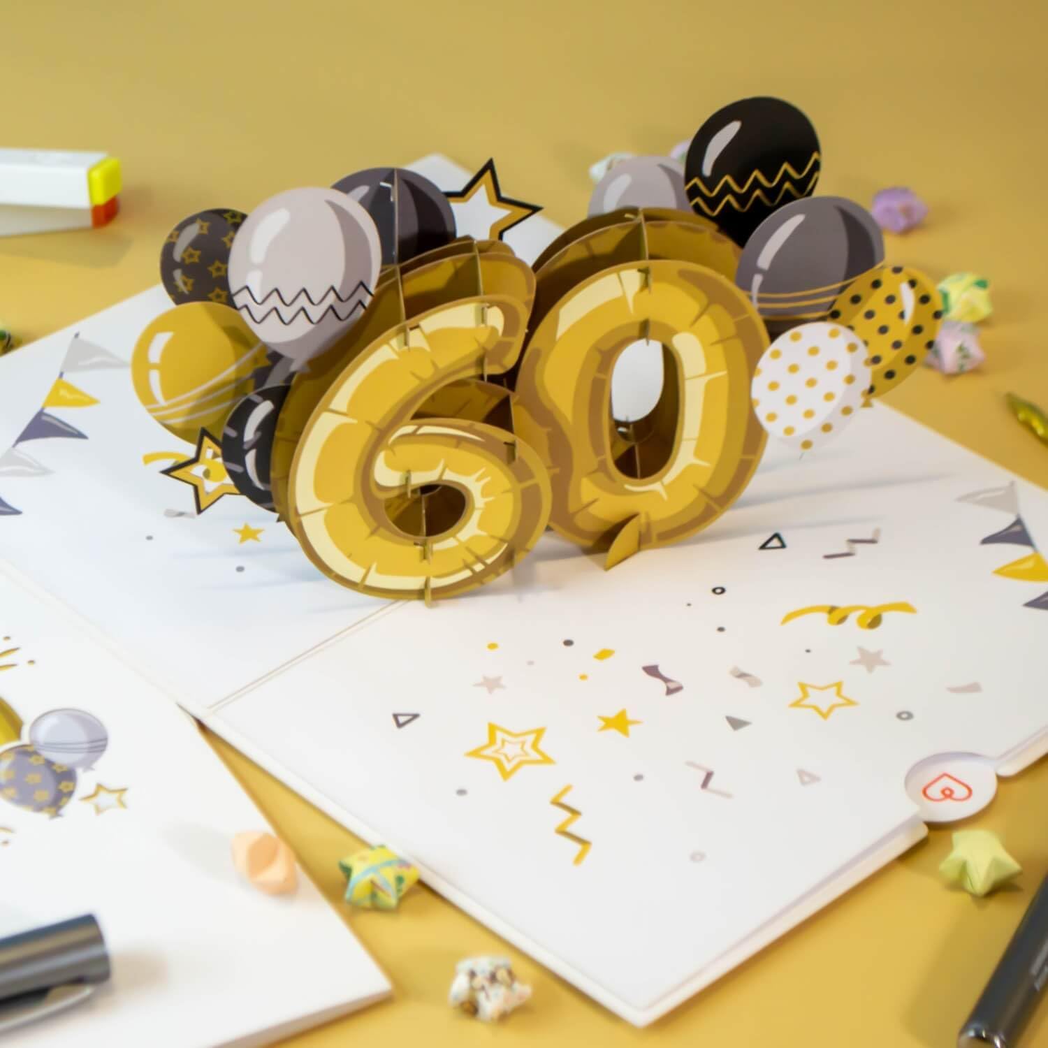 Thumbnail 4 de papercrush Carte Pop Up 60e Anniversaire – Carte 3D félicitations et remerciements