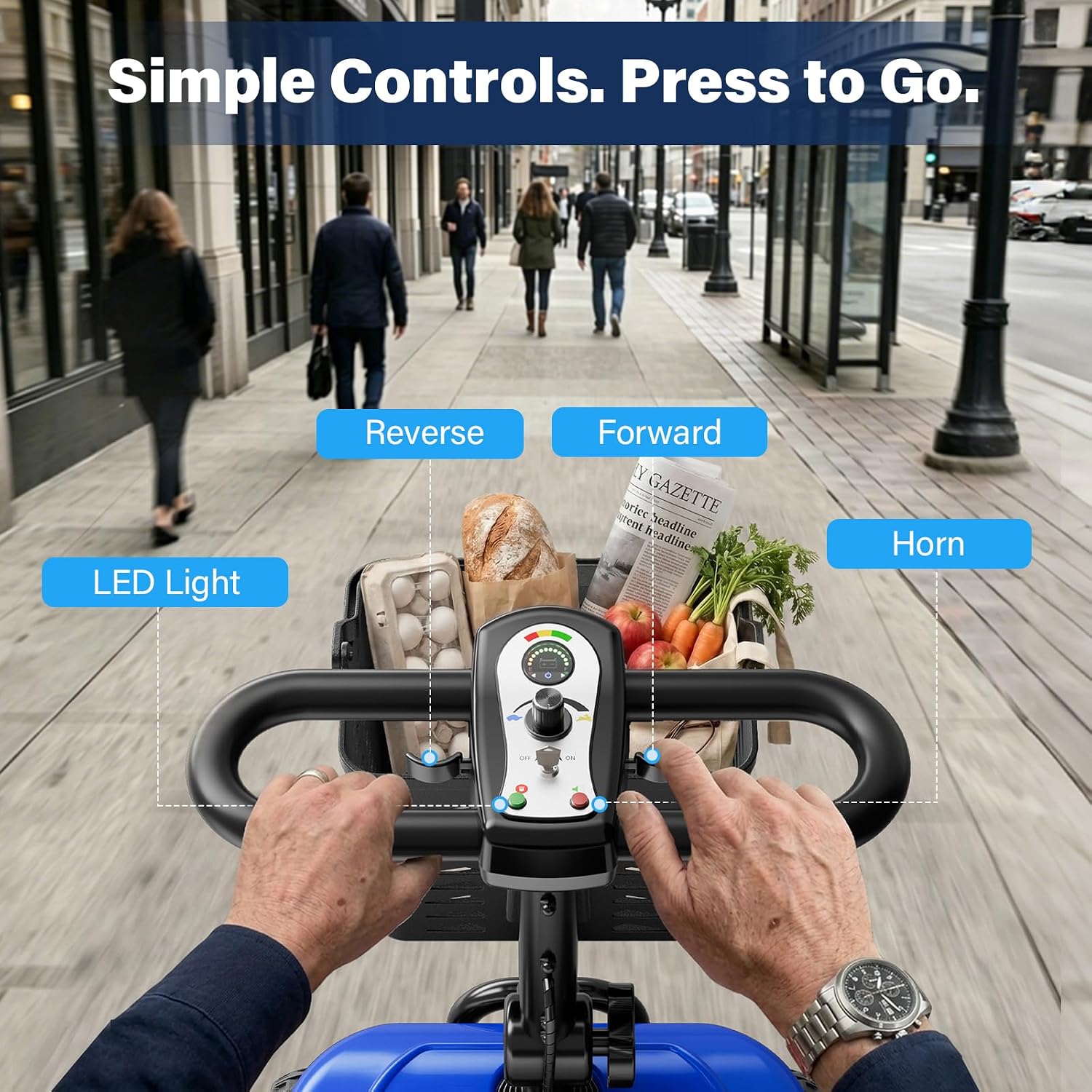 Thumbnail 6 de 4-Wheel Mobility Scooter with 24V 12Ah Battery