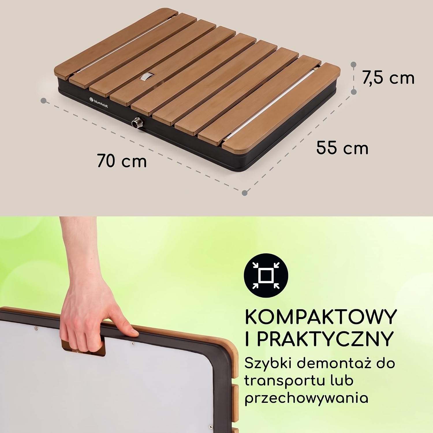 Thumbnail 5 de blumfeldt 10036436 – mobilny prysznic ogrodowy WPC, strumień do 4 m