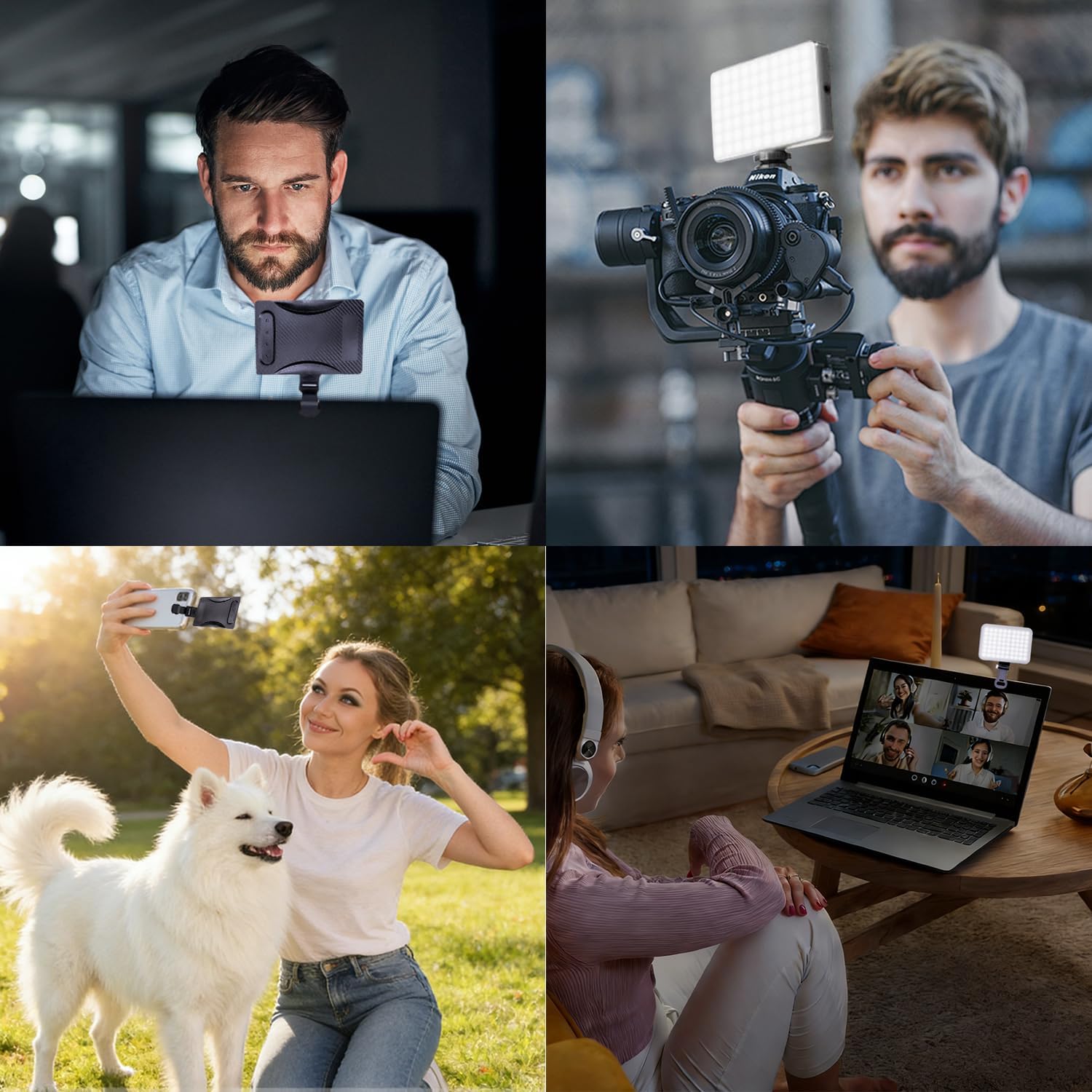 Detalle de 60 LEDs Selfie Light with 3 Lighting Modes, Rechargeable Clip-on Phone/Laptop Light (CRI 95+)