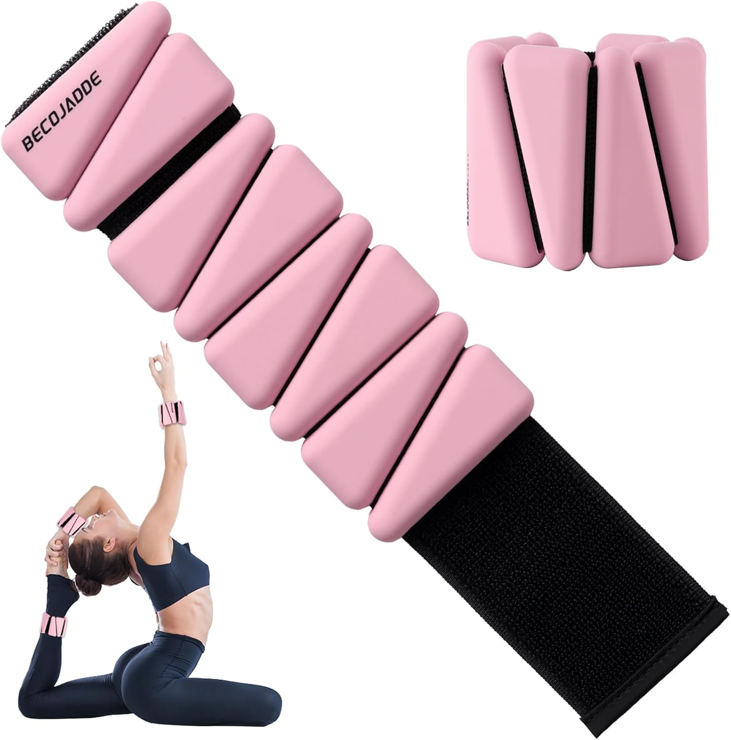 Detalle de BECOJADDE JJ1N23090 Adjustable Ankle and Wrist Weights, 2 lb Pair