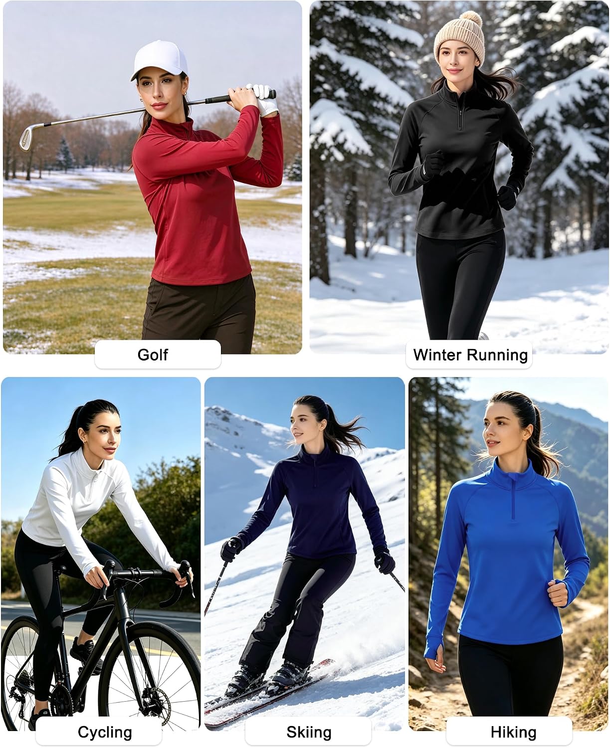Detalle de Runhit Women's Fleece Pullover 1/4-Zip