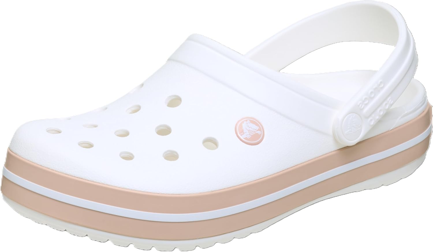 Detalle de Crocs Unisex Adulto Crocband Clog Pearl Pink/Wild Orchid: zueco cómodo y ligero