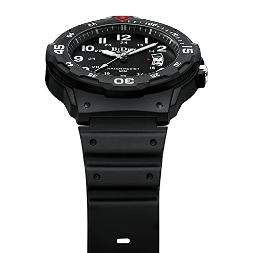 Detalle 2 de HANPOSH Orologio Uomo Analogico Quarzo Impermeabile con Data Luminosa – 44 mm, 5ATM