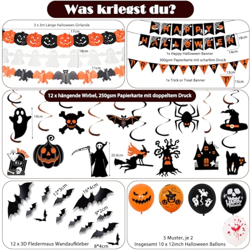 Detalle 2 de AMLOOPH Halloween-Deko-Set aus recycelbarem Papier