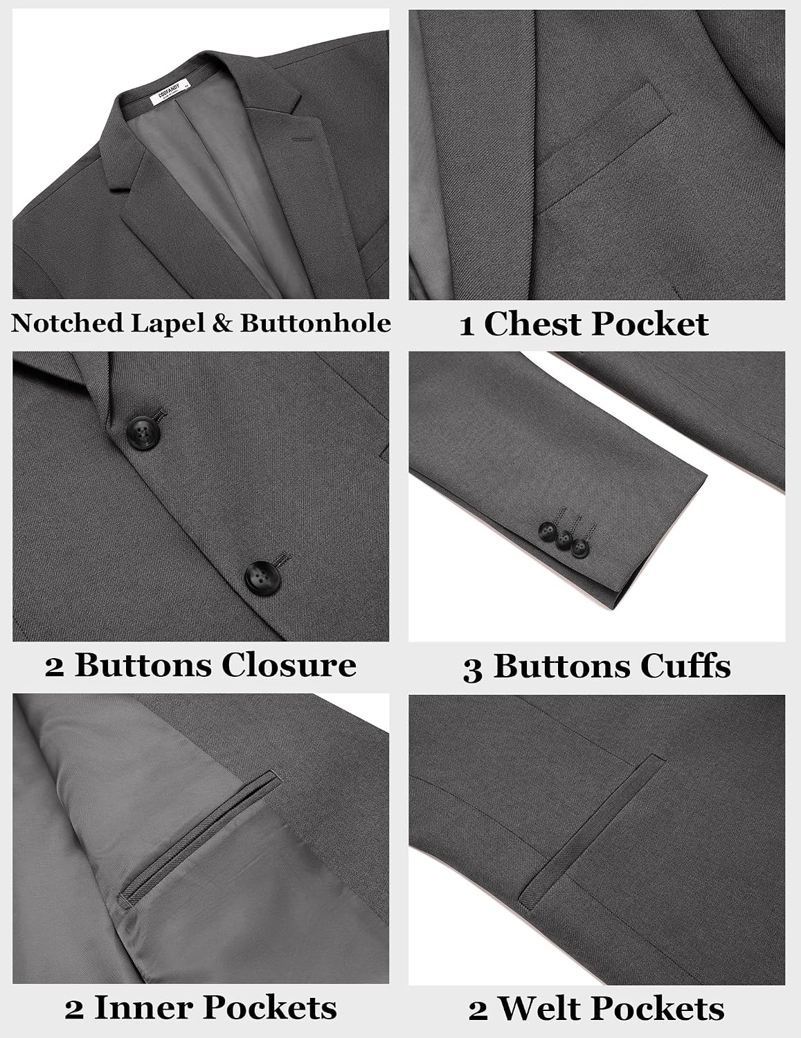 Thumbnail 5 de COOFANDY Men's Blazer, Two-Button