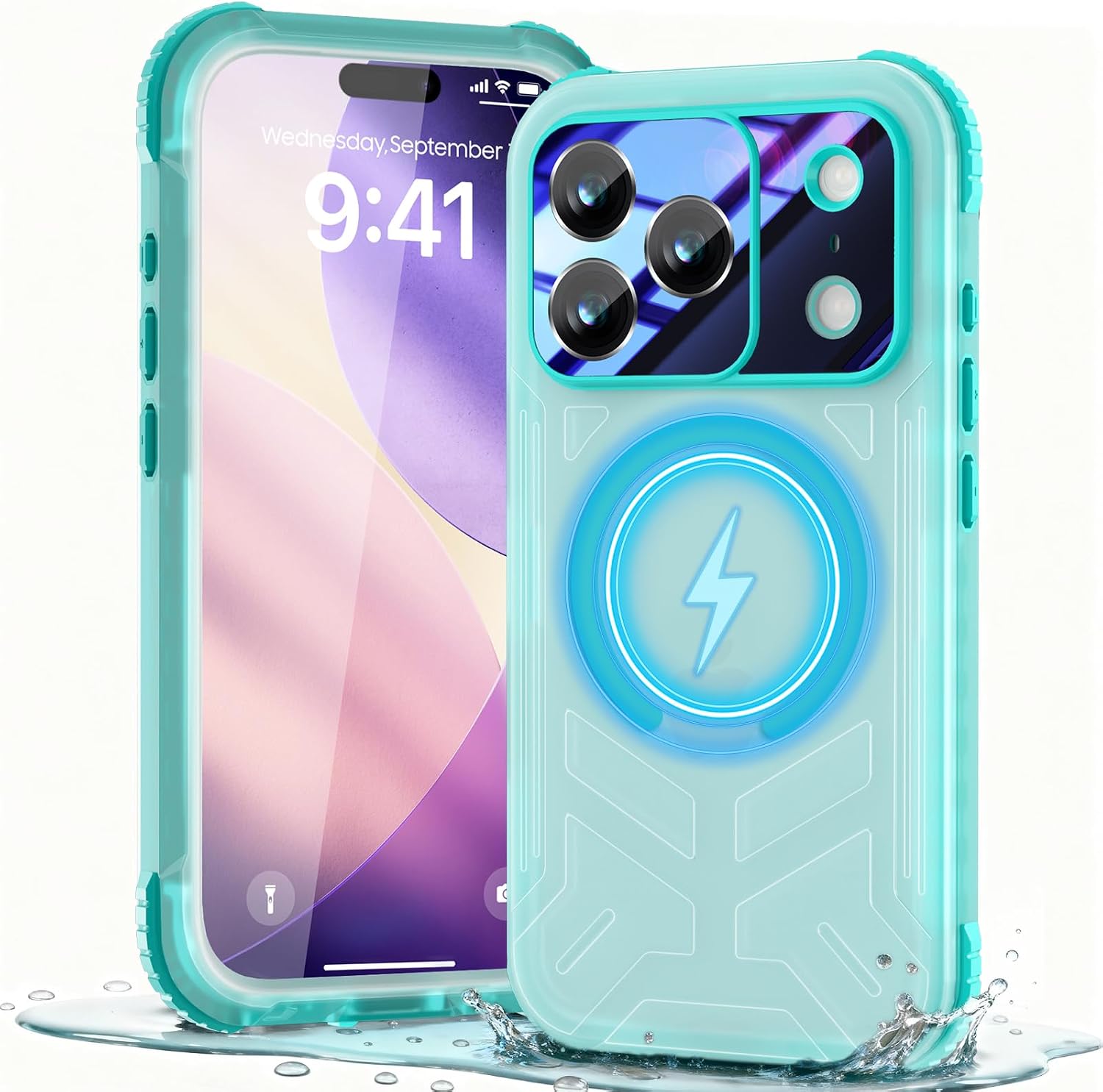 Detalle de Beeasy Cover Impermeabile IP68 per iPhone 17 Pro Max 6,9" - Blu, MagSafe e Protezione Militare