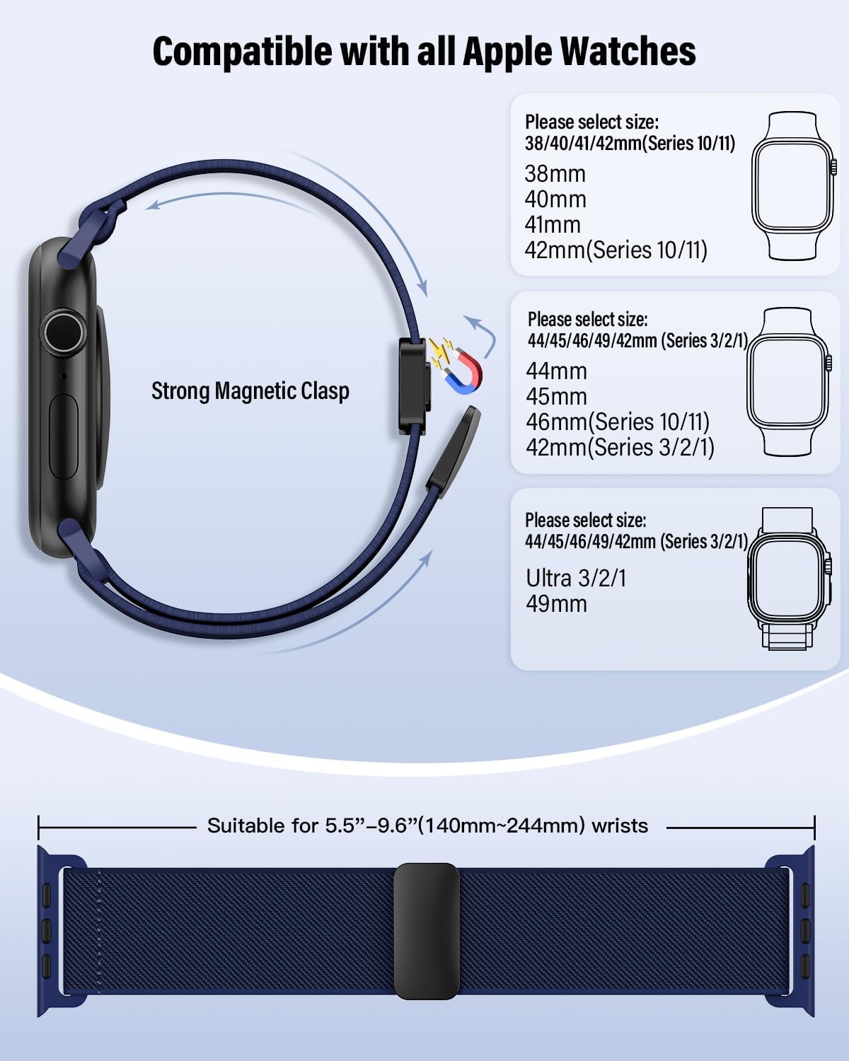 Detalle 1 de Yoohoo Elastic Nylon Strap Apple Watch