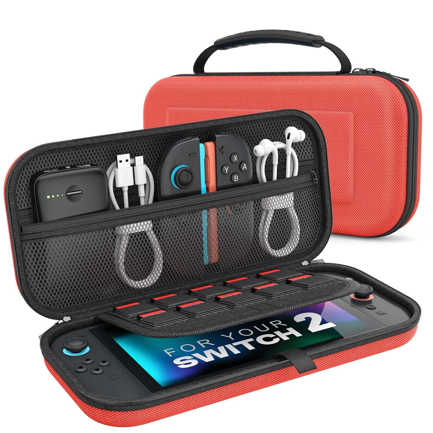 Detalle de MoKo Carrying Case for Nintendo Switch 2, Holds 10 Cartridges