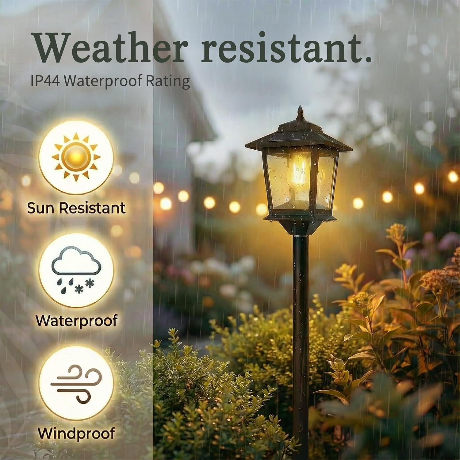 Detalle de PASAMIC 05I-01 Solar Post Lights, 2-Pack, 63-Inch, Warm White, Dusk-to-Dawn