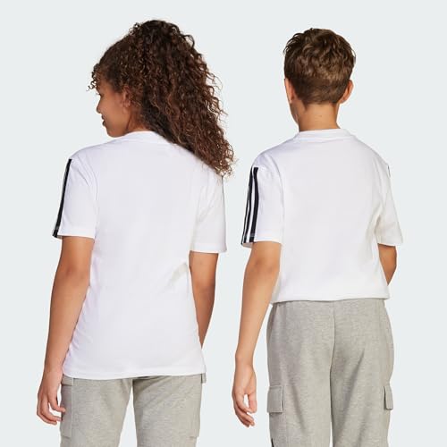 Detalle de Adidas Bambini Essentials 3 Stripes T-Shirt - 15-16 anni, White/Black