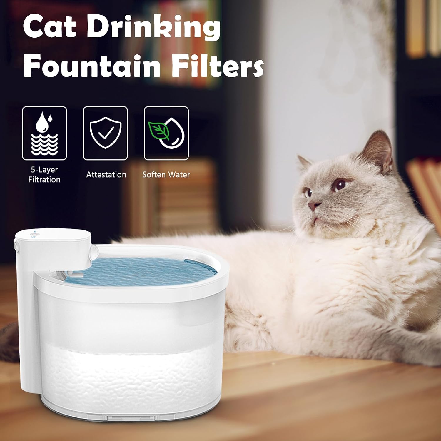 Thumbnail 6 de Uahpet 64オンス/2L噴水用 猫用交換フィルター12個・スポンジ12個セット