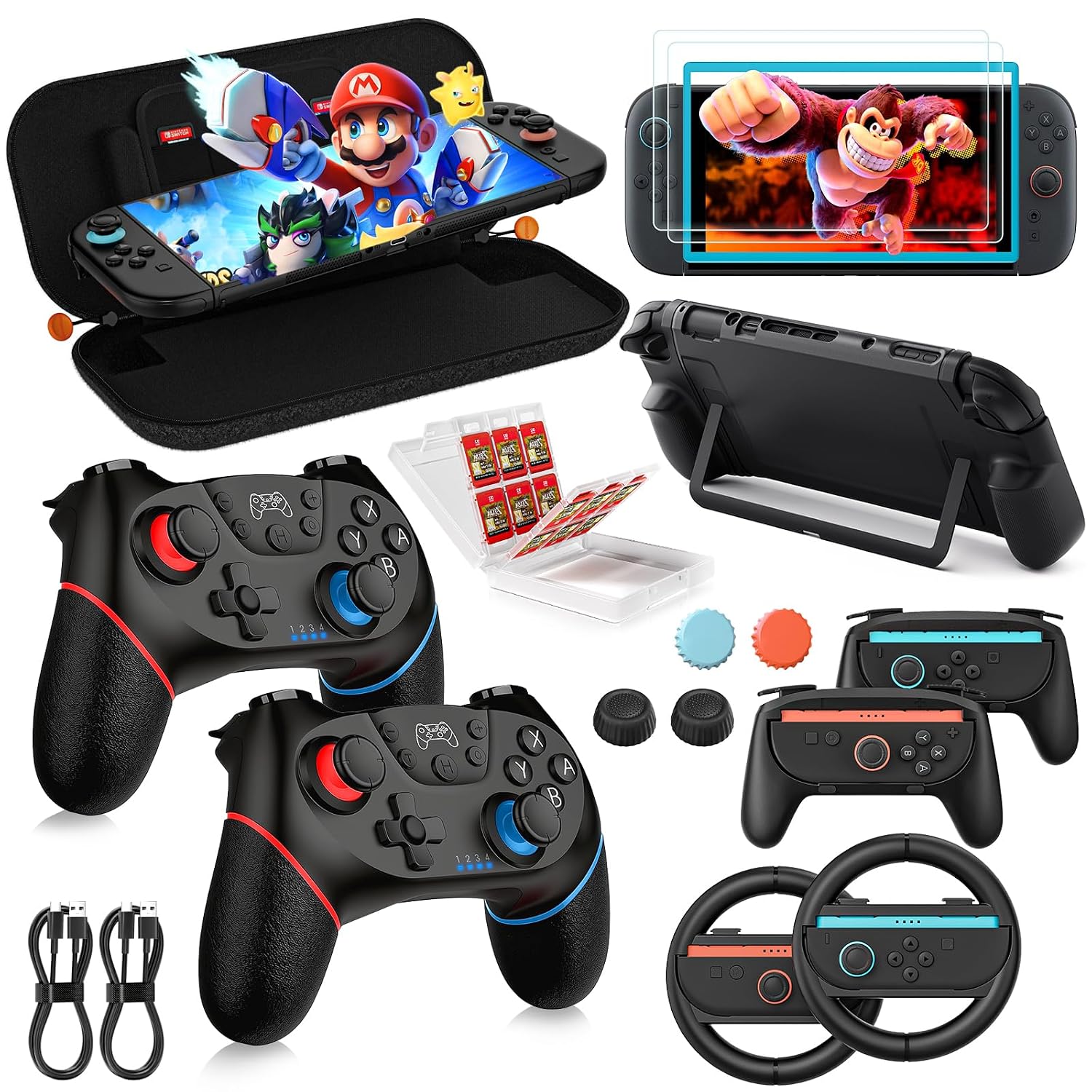 Detalle de Retear Zubehör-Bundle für Switch 2, 17-teilig