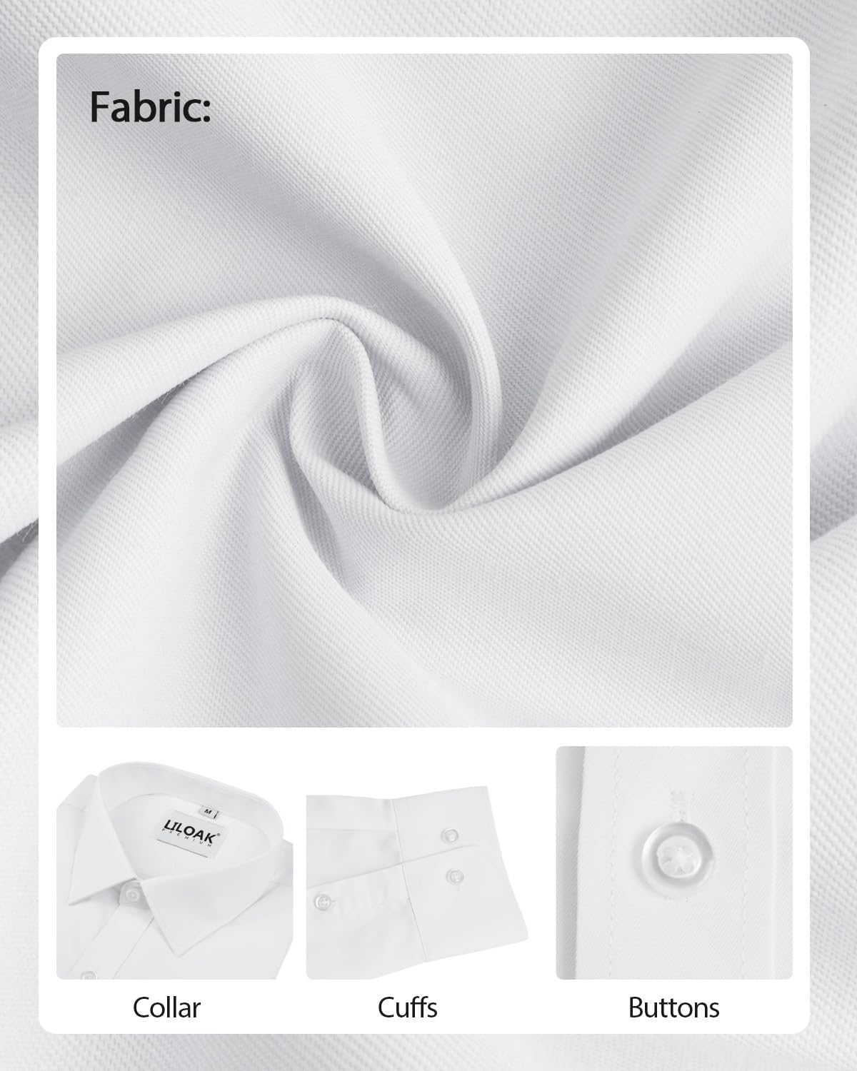 Thumbnail 4 de Liloak Pack Mens Dress Shirts: Classic Long Sleeve Button Down