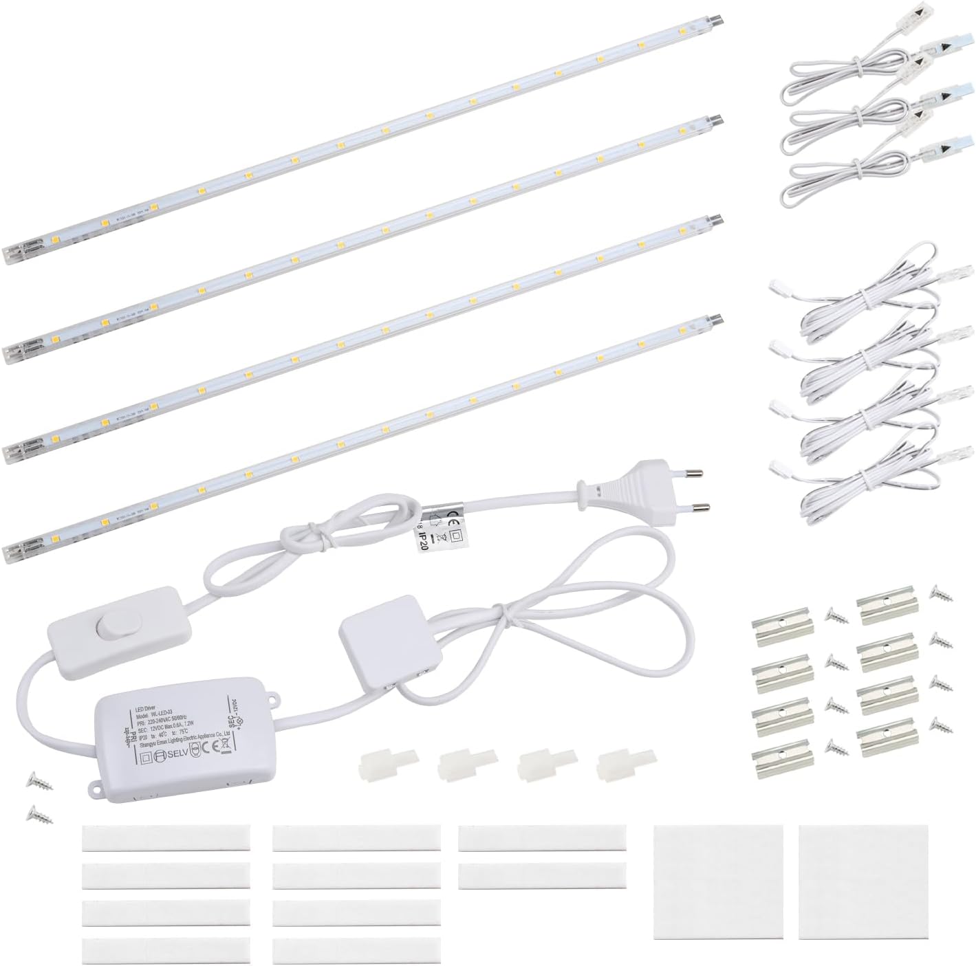 Detalle de da LIGHT LED Unterbauleuchte 4x410 mm – 7 W, 700 lm, 2700 K, Schrank- und Küchenbeleuchtung