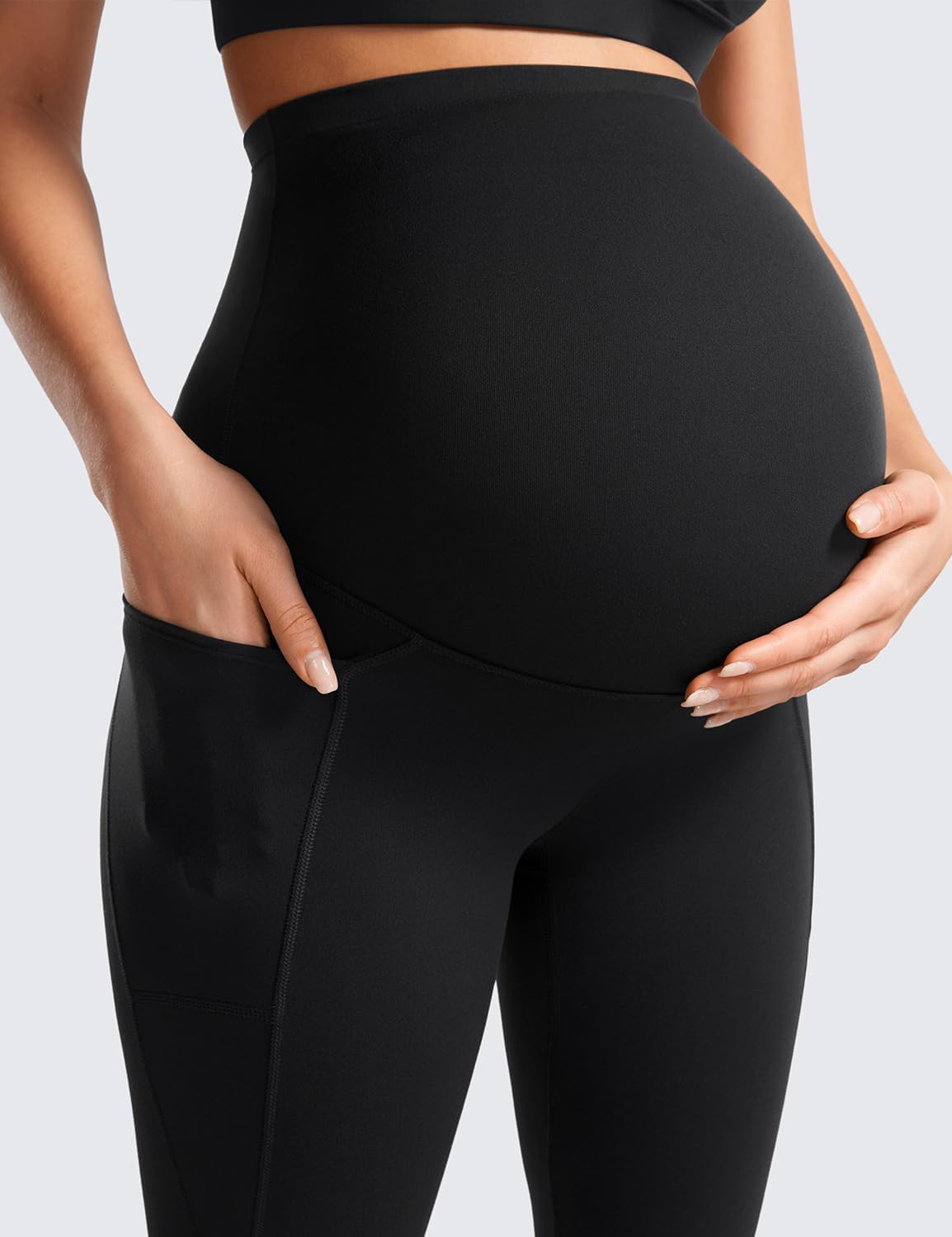 Detalle de CRZ YOGA Butterluxe 25'' Maternity Leggings with Pockets – Over The Belly