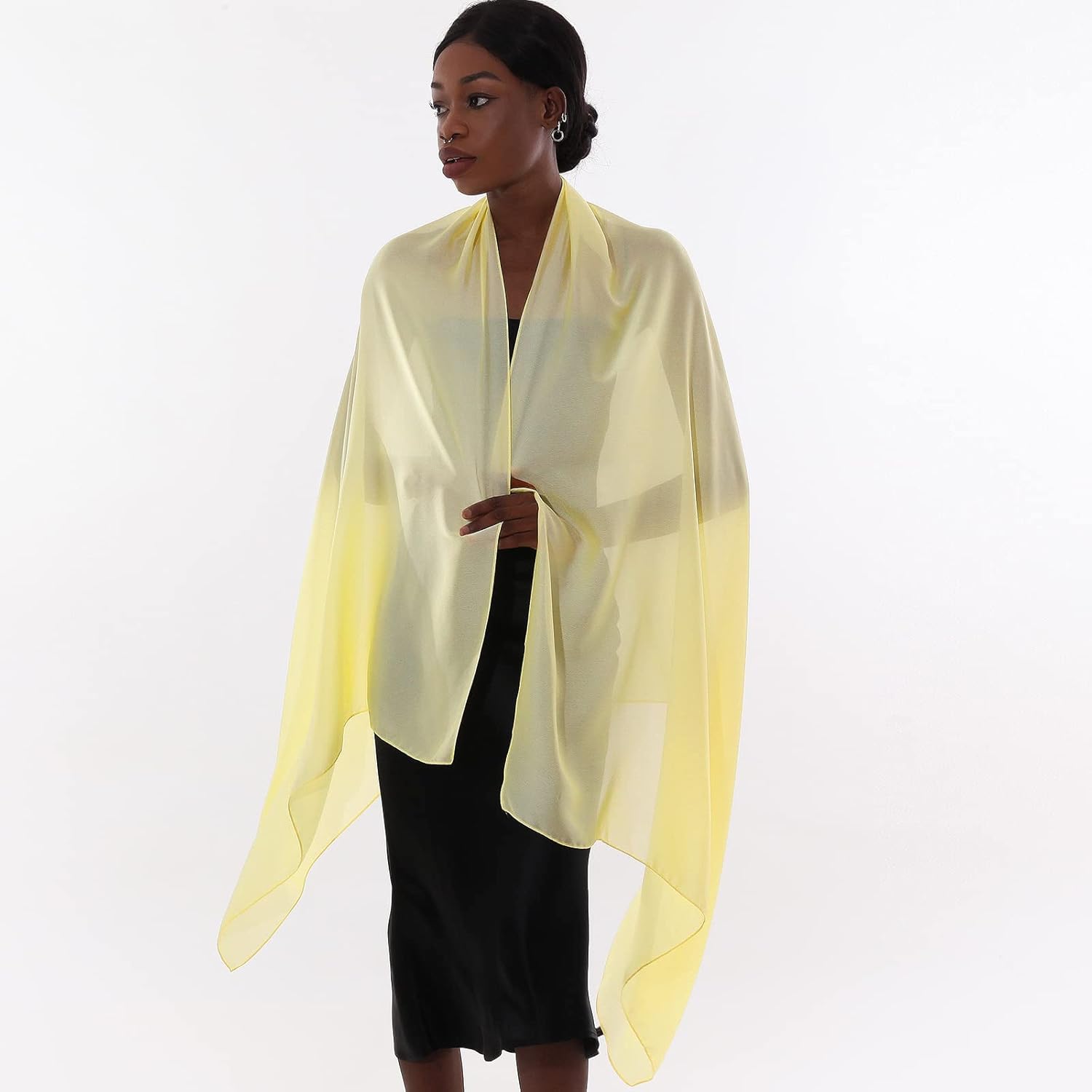 Thumbnail 3 de PIOYMEYA Sciarpa donna leggera tipo pashmina per cerimonia, foulard elegante in stile scialle